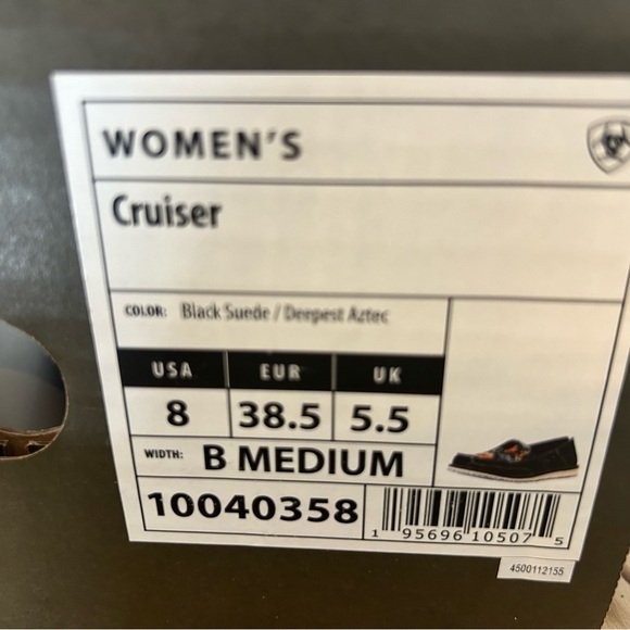 Ariat Cruiser Black Suede/ Deepest Aztec - Picture 8 of 9